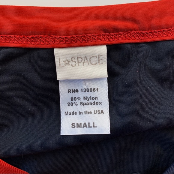 L*Space Navy and Red Bikini Bottoms - Picture 3 of 3